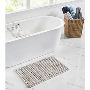 Christa Collection 17 in. x 24 in. Beige 25% Cotton and 75% Polyester Rectangle Bath Rug
