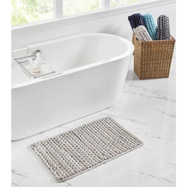 Better Trends Christa Collection 17 in. x 24 in. Beige 25% Cotton and 75% Polyester Rectangle Bath Rug