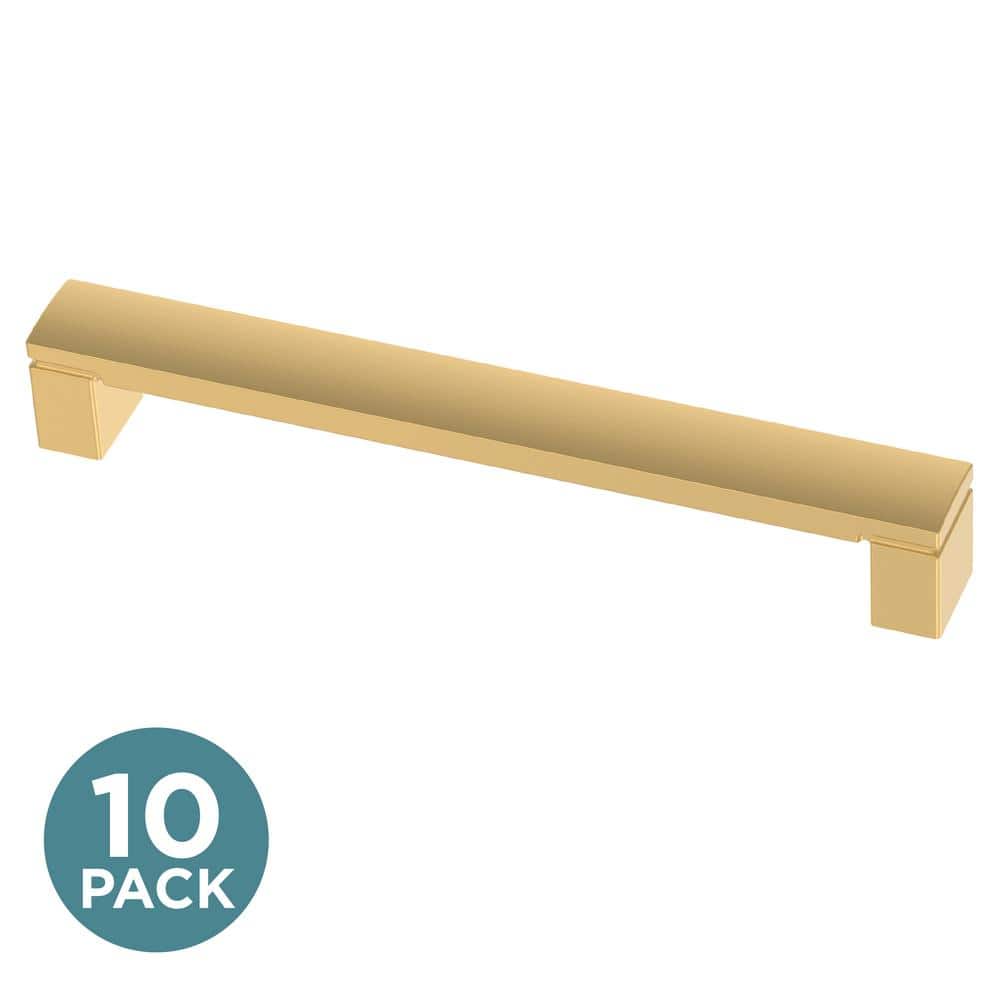 10-Pack Simply Geometric 6-5/16 in. (160 mm) Modern Gold Cabinet Drawer Pulls price history on PriceWatchPro