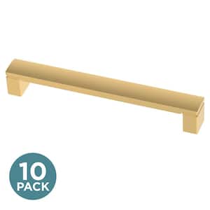 10-Pack Simply Geometric 6-5/16 in. (160 mm) Modern Gold Cabinet Drawer Pulls