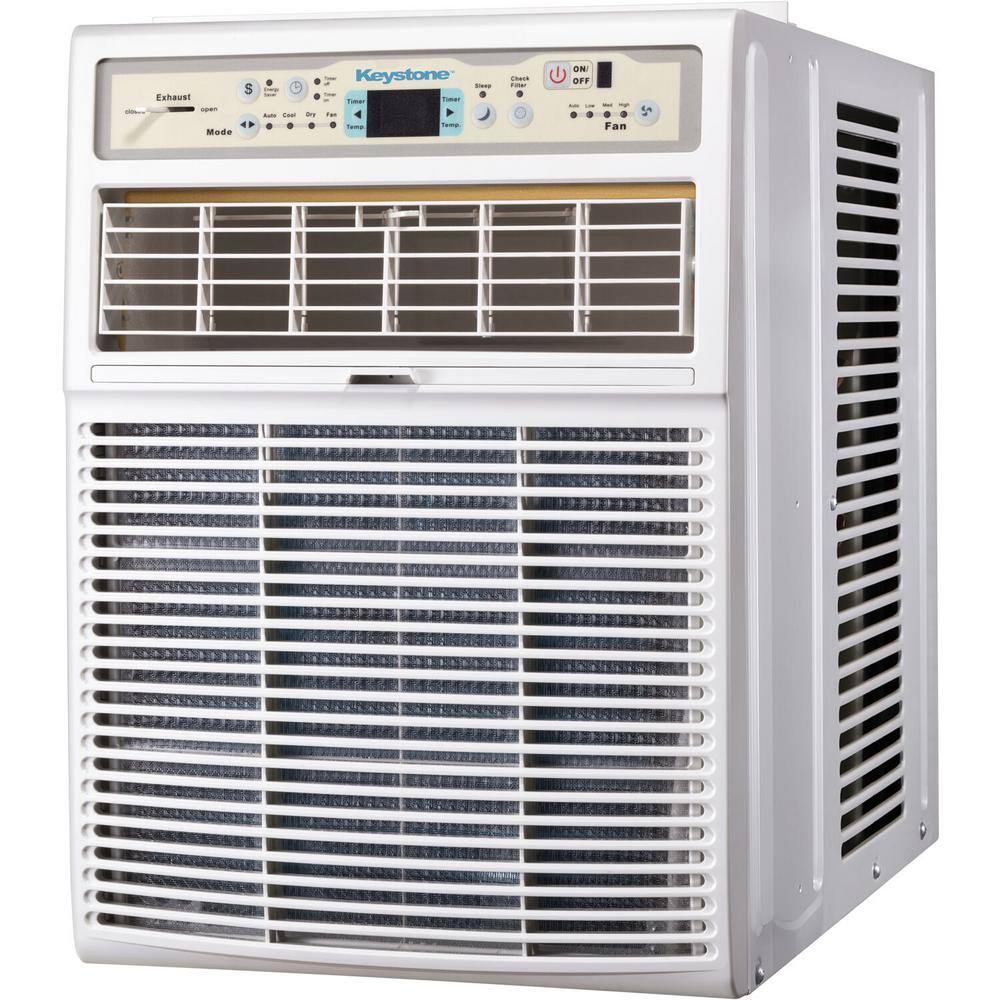Keystone 10,000 BTU White Casement Window Air Conditioner with Remote