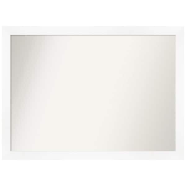 Amanti Art Cabinet White Narrow 41.25 in. W x 30.25 in. H Rectangle Non-Beveled Framed Wall Mirror in White