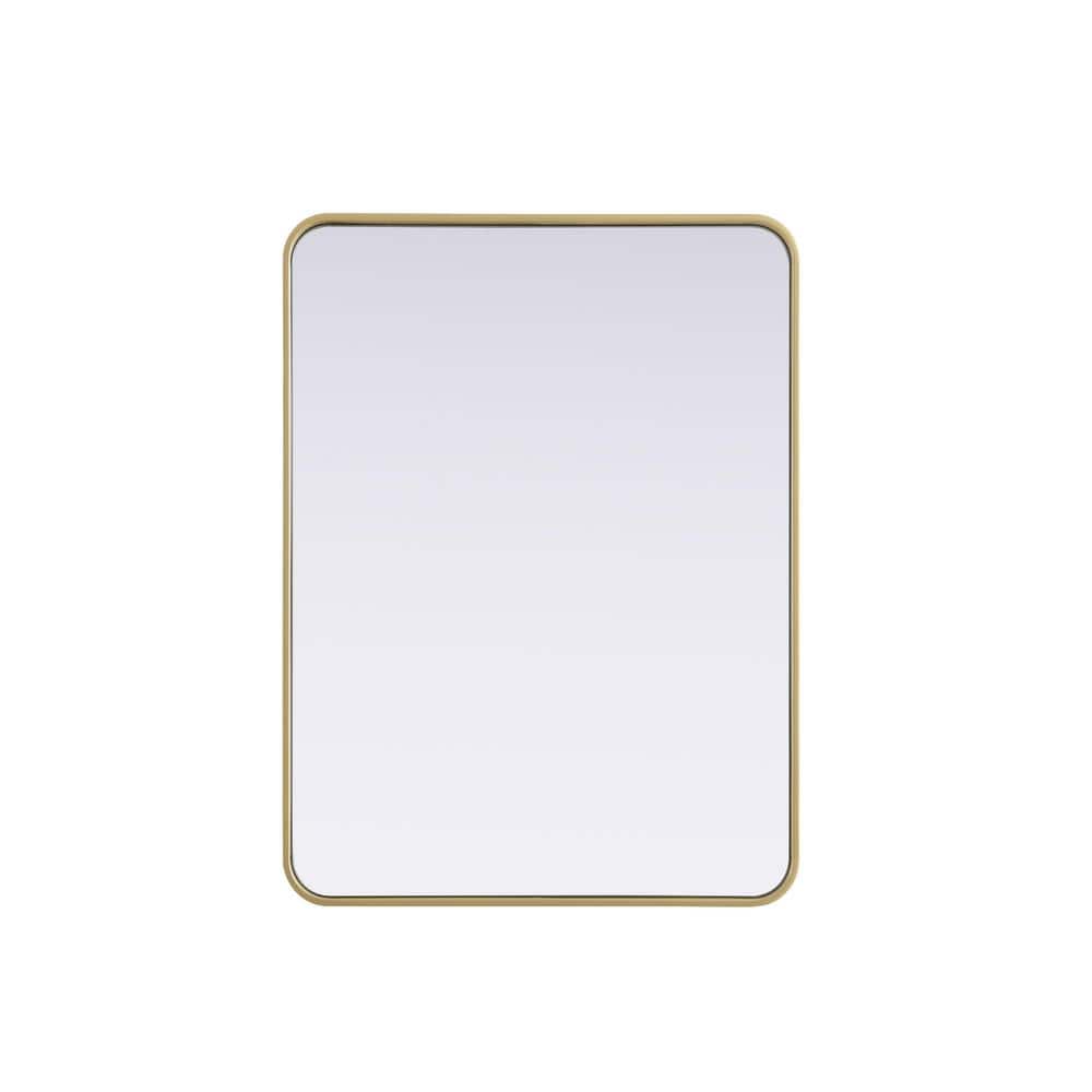 Timeless Home Brass 27 in. W x 36 in. H Contour Wall Mirror