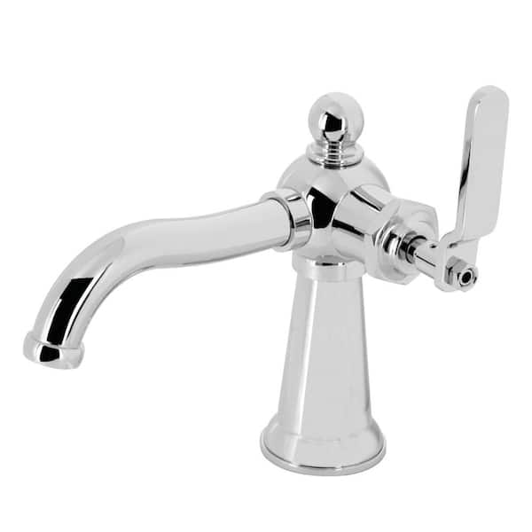 Kingston Brass Knight Single-Handle Single Hole Bathroom Faucet with Push Pop-Up in Polished Chrome