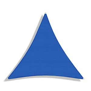 20 ft. x 20 ft. Blue Triangle Sun Shade Sail with A Ring Steel Wire Equilateral Triangle Canopy Cover UV Blockage