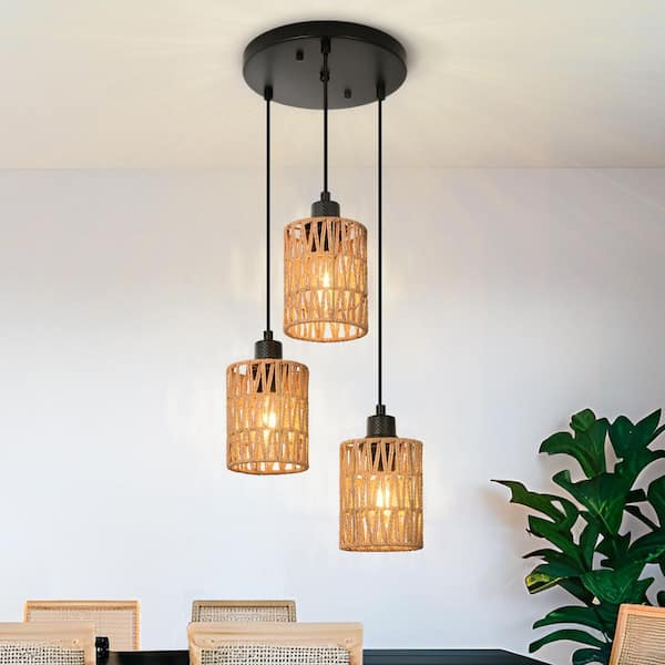 Henveton Jasslynn 3- Light Farmhouse Brown Pendant Light