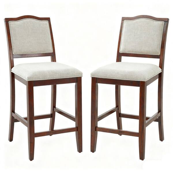 Jojoka Set Of 2 Or 4 Counter Height Bar Stools – Upholstered PU Leather, Black, Modern, Footrest