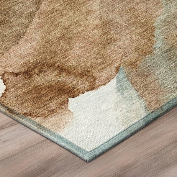 Chantille Machine Washable Indoor/Outdoor Abstract ACN2949 Mocha 8 ft. x 10 ft. Area Rug