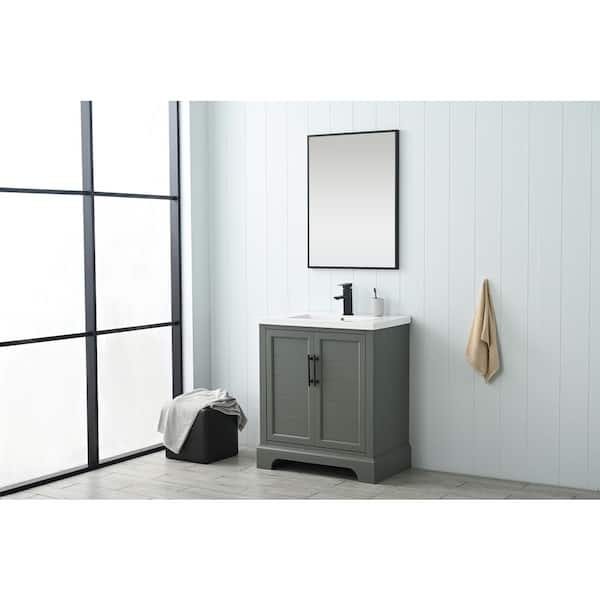 Vannes 30 in. W x 18 in. D x 34.5 in. H Single Sink Bathroom Vanity in Vintage Green with Ceramic Top