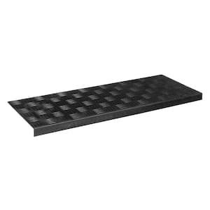 Waterproof, Low Profile Non-Slip Indoor/Outdoor Rubber Stair Treads, 10 in. x 26 in. (Set of 5), Black