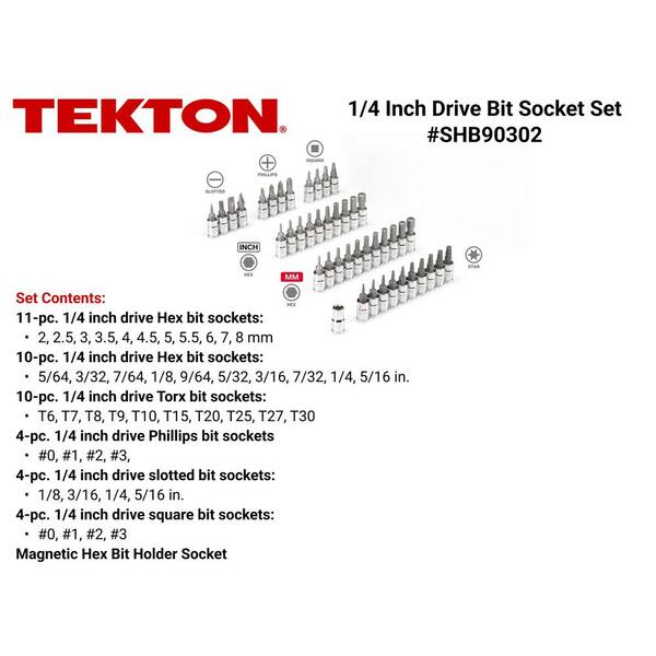 1/4 in. Drive Hex, Torx, Phillips, Slotted, Square Bit Socket Set (44-Piece)