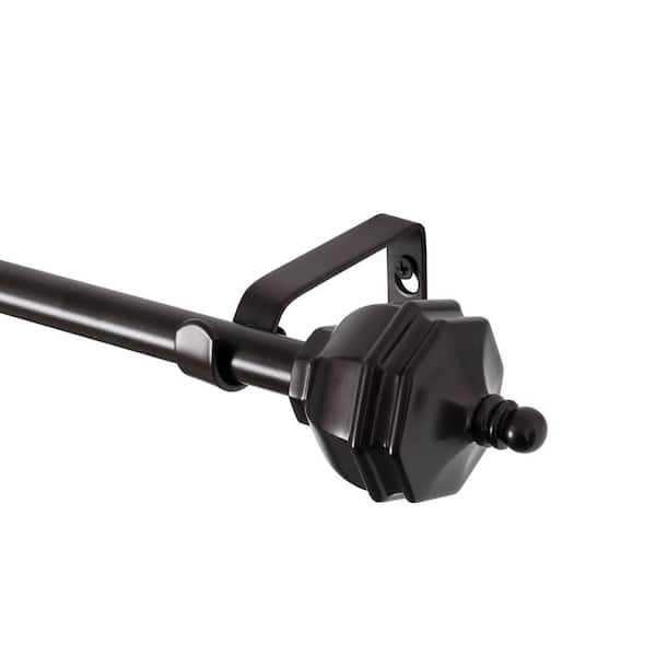 Utopia Alley 48 in. - 86 in. Adjustable Single Curtain Rod with Decorative Round Finials in Oil Rubbed Bronze