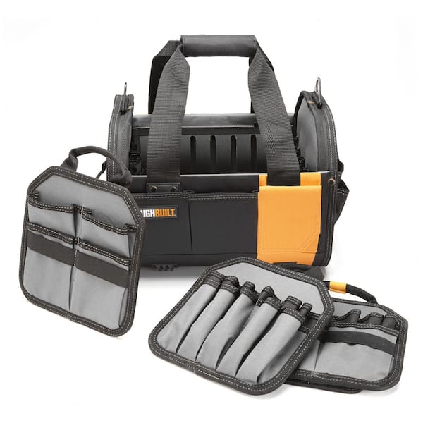 TOUGHBUILT 12" Black Modular Tote with 61 pockets and heavy-duty reinforced construction