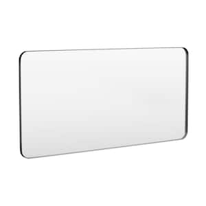 72 in. W x 36 in. H Tempered Glass Rectangular Framed Wall-Mounted Bathroom Vanity Mirror in Black