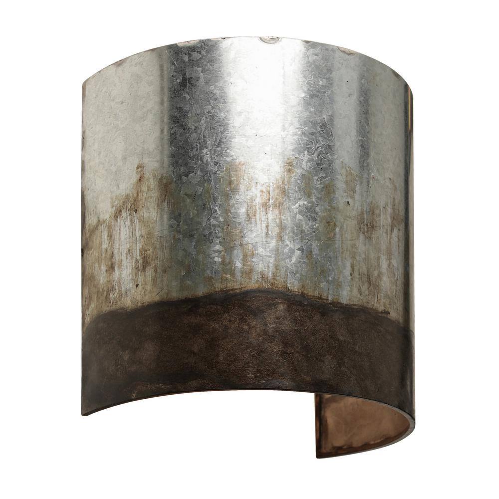 Ombre Galvanized 10" Dimmable Steel Sconce