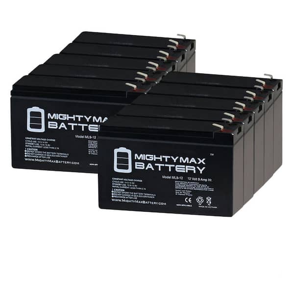 MIGHTY MAX BATTERY 12V 9Ah SLA Replacement Battery for APC Smart-UPS XL SU2200RMXLI3U - 10 Pack