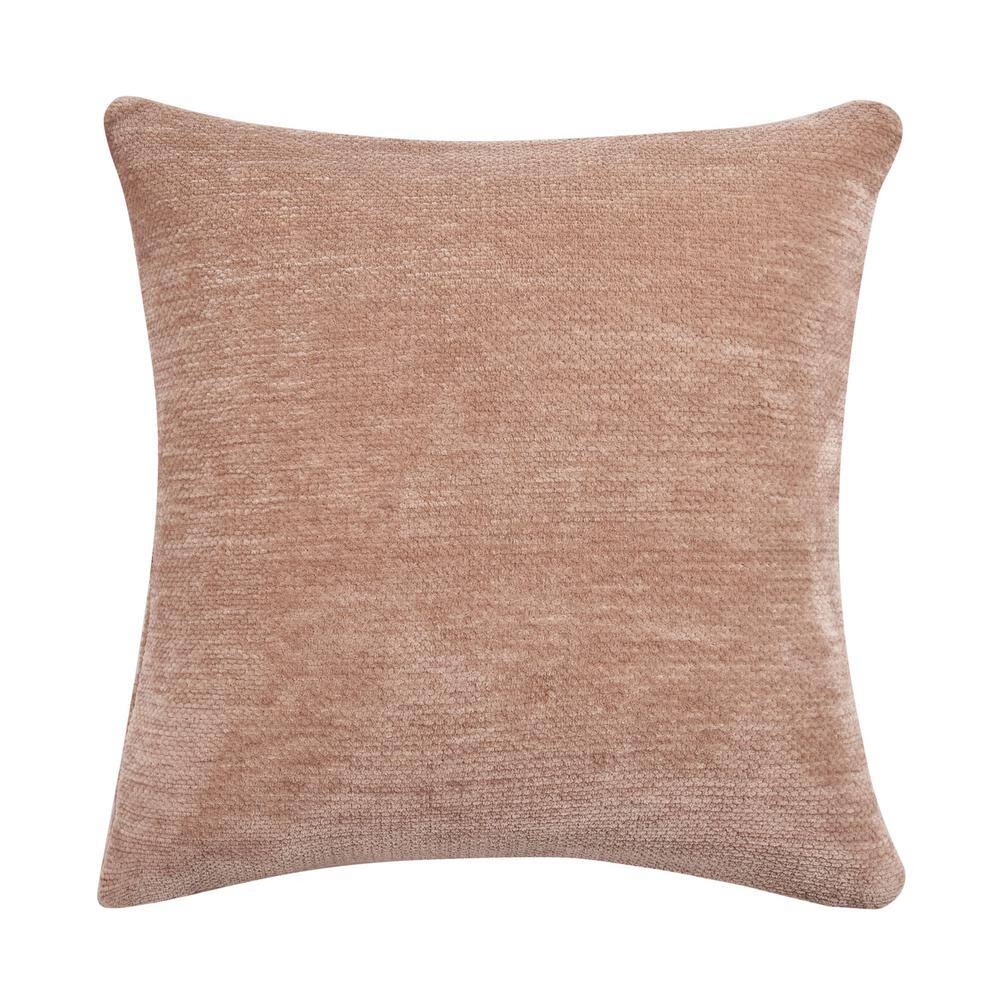 Yakar Beige 24 in. x 24 in. Transitional Solid Machine Made Polyfill Throw 