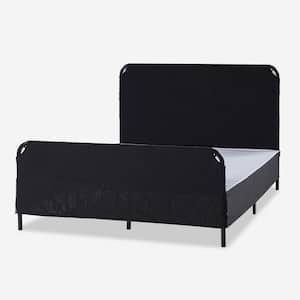 Octavius 2-Piece Contemporary Bedroom Set with Bed Skirt-Queen-BLACK