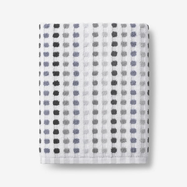 Spectrum Gray Geometric Cotton Single Bath Towel
