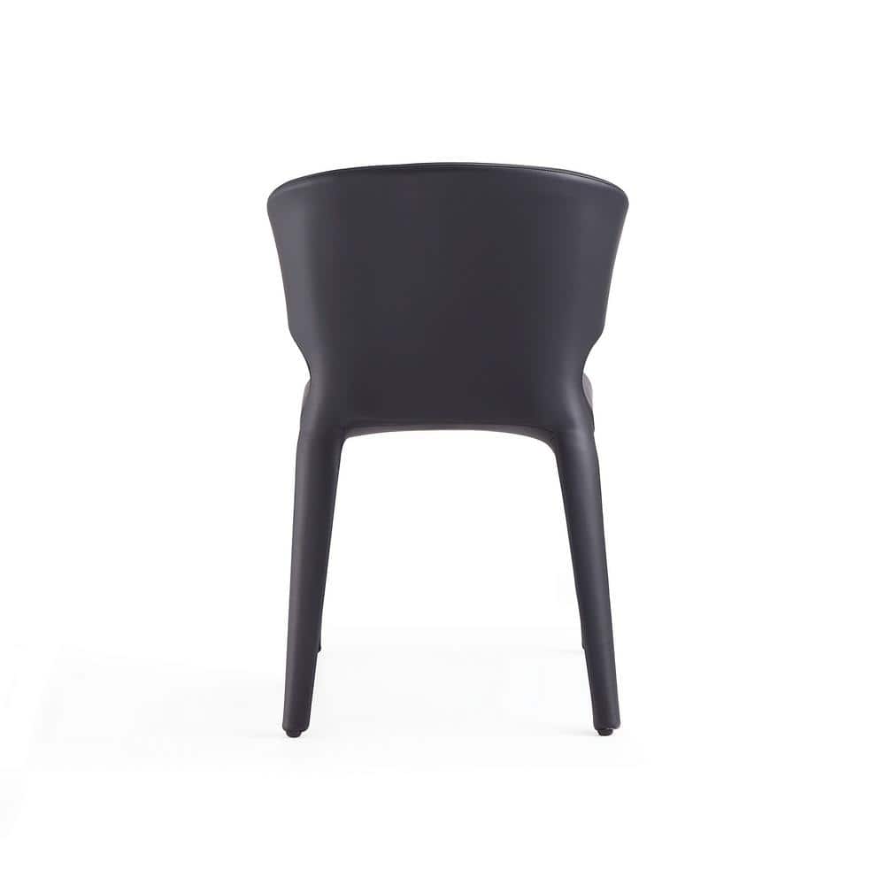 Set of 2 Black Faux Leather Upholstered Dining Chairs