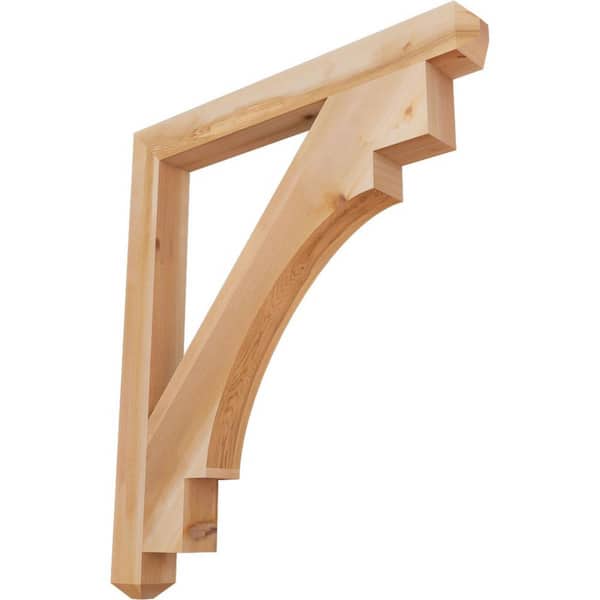 Ekena Millwork 3.5 in. x 44 in. x 38 in. Western Red Cedar Merced Craftsman Smooth Bracket