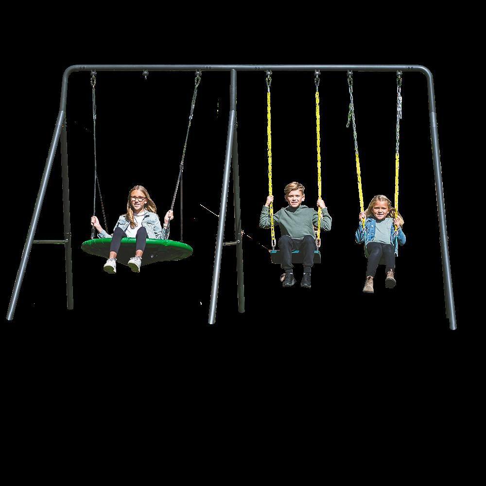 Outdoor Frame Plus Playset Extension Plus Adjustable Rope Swing Set, Belt S