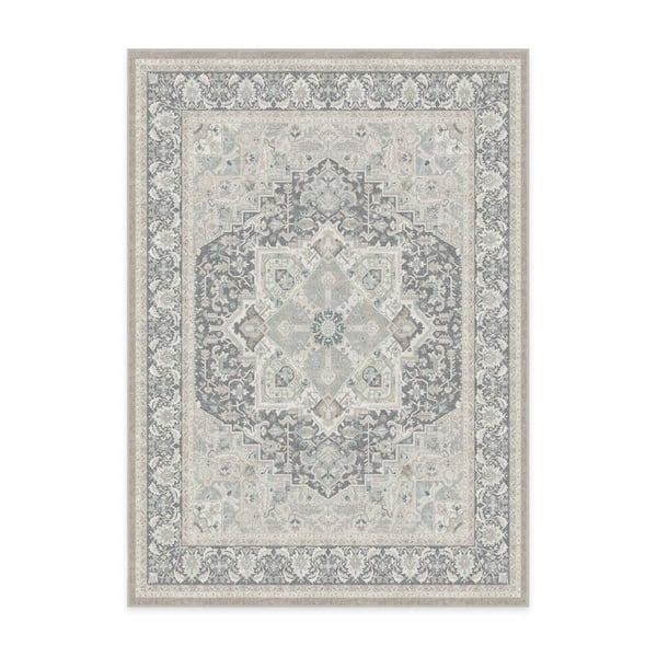 Machine Washable Rug with Standard Pad - Hendesi Heriz Abalone 5 ft. x 7 ft.