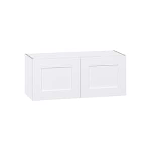 Wallace Painted Warm White Shaker Assembled Wall Bridge Kitchen Cabinet (36 in. W x 15 in. H x 14 in. D)