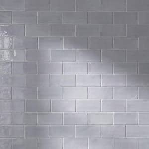 New Country Ceniza Gray 2.95 in. x 5.9 in. Polished Ceramic Wall Tile (5.38 sq. ft./Case)