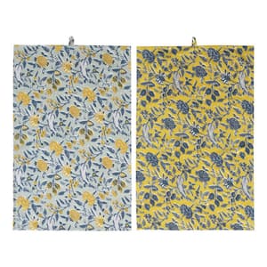 Multicolor Floral Pattern Cotton Tea Towels (Set of 2)