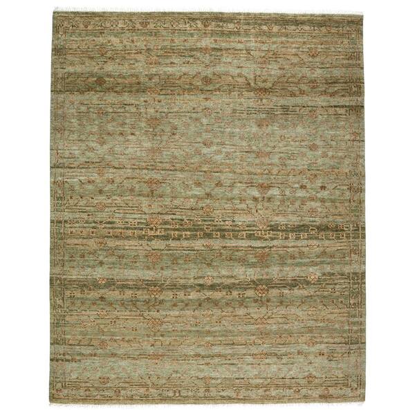 Jaipur Living Augusta Green/Gold 6 ft. x 9 ft. Floral Wool Rectangle