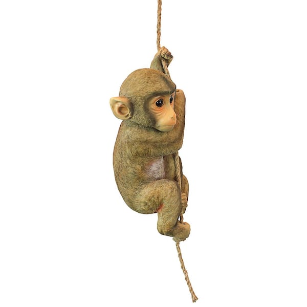 Exotic Climbing Rope Baby Chimpanzee Monkey Wildlife Yard and Garden Statue 