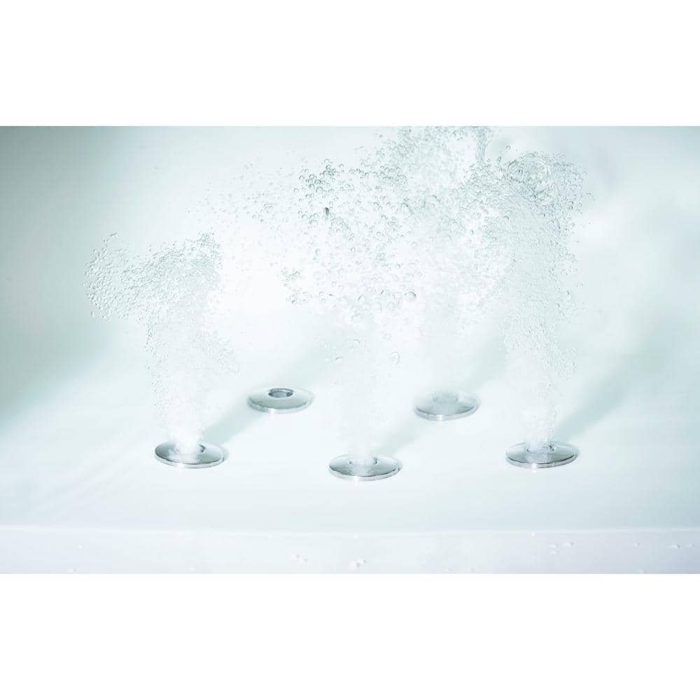 70.88'' White and Clear Acrylic Freestanding Whirlpool Bathtub