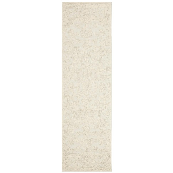 SAFAVIEH Trace Ivory 2 ft. x 8 ft. Floral Medallion Runner Rug