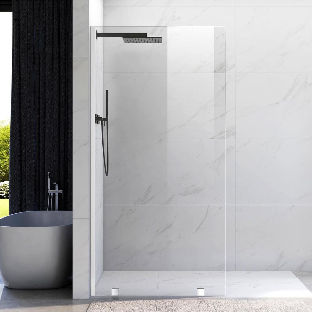 UKH07B 39-1/2 in. W x 80 in. H U-Channel Frameless Fixed Shower Door Panel in Chrome, 3/8 in. Clear Glass price history on PriceWatchPro