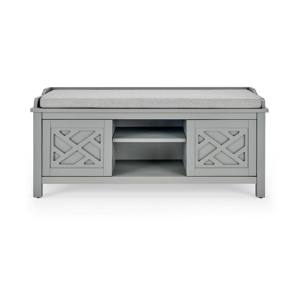 Coventry Dove Gray 45" Wood Storage Bench with Cushion