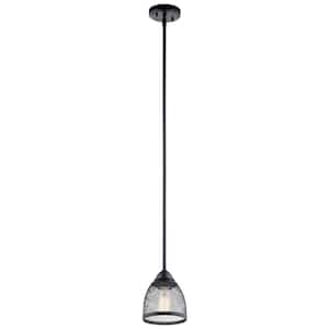 Voclain 1-Light Black Vintage Industrial Cage Kitchen Mini Pendant Hanging Light with Mesh Shade
