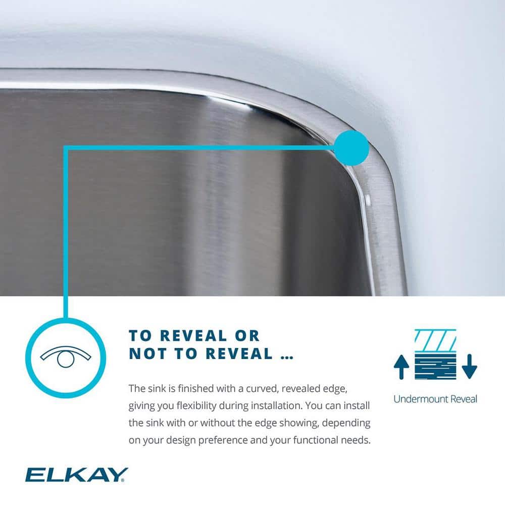 Elkay 24" Satin Stainless Steel Undermount Single Bowl Kitchen Sink