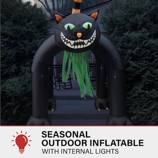 10 ft. Tall Pre-Lit Inflatable Black Cat Arch