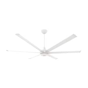 es6 - Smart Indoor Ceiling Fan, 84" Diameter, White, Universal Mount with 20" Ext Tube - with Chromatic Uplight LED