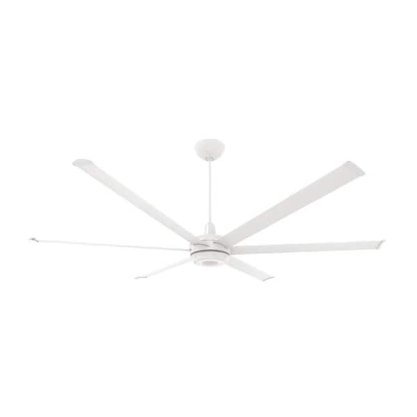 Big Ass Fans es6 - Smart Indoor Ceiling Fan, 84" Diameter, White, Universal Mount with 20" Ext Tube - with Chromatic Uplight LED