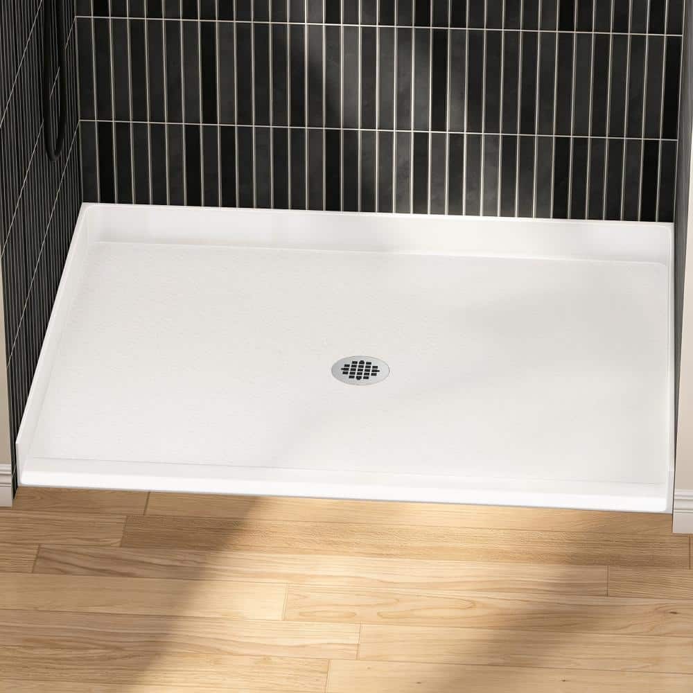 AVORA 48 in. L x 38 in. W Alcove Acrylic Shower Pan Base with Center Drain, Low Threshold, Slip-Resistant Floor in White price history on PriceWatchPro