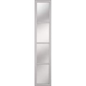 4-Lites Glass with External Grilles 8 in. x 48 in. x 1 in. 3/4 Sidelite with White Frame Replacement Glass Panel