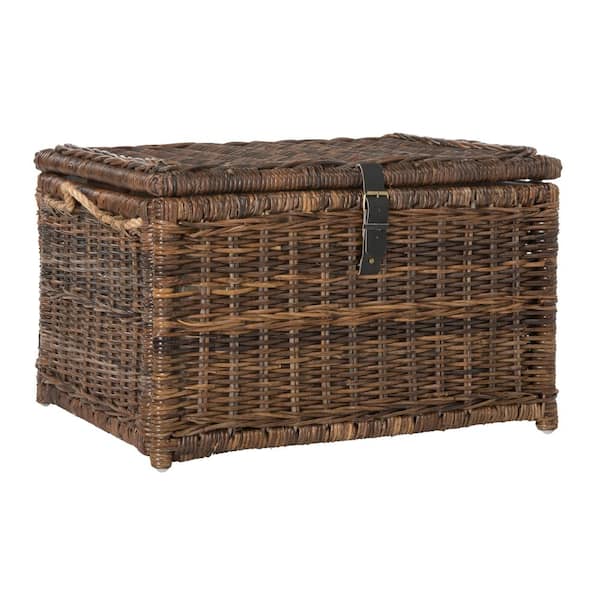 happimess Caden 30 in. Brown Wicker Storage Trunk HPM9001B - The Home Depot