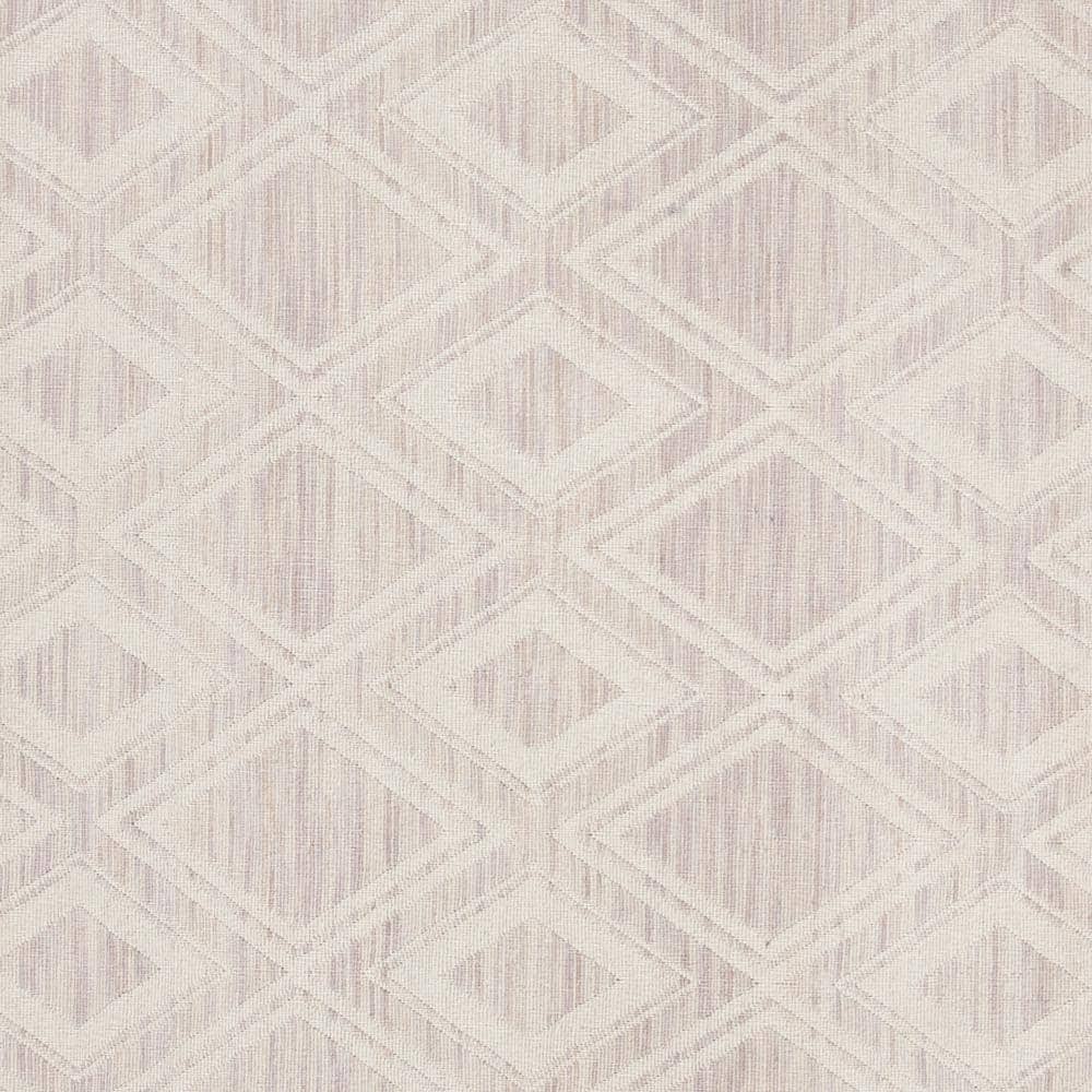 Handmade Silver/Ivory Geometric Wool 6' Round Area Rug