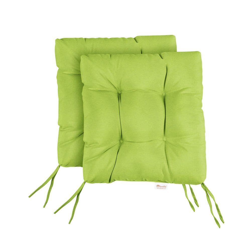 Sunbrella Canvas Macaw Tufted Chair Cushion Square Back 16 x 16 x 3 (Set of