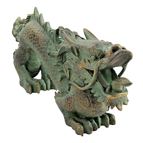 Design Toscano 8 in. H Asian Dragon of the Great Wall Garden