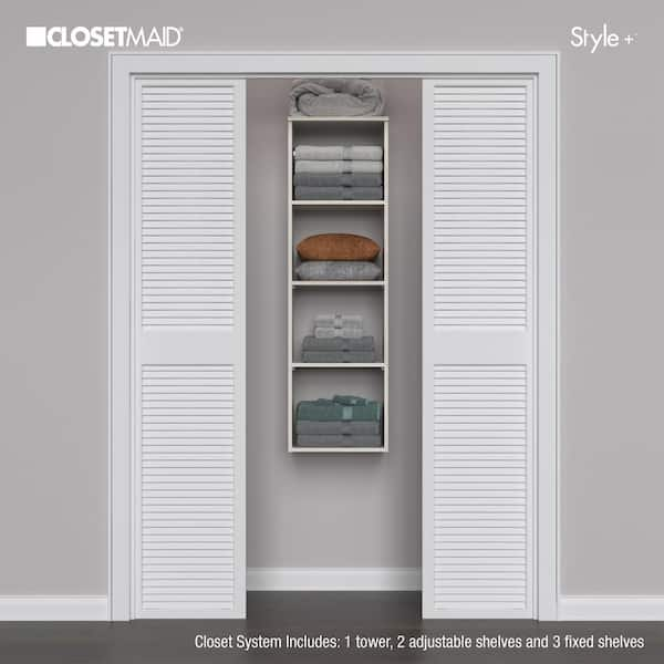 ClosetMaid Style+ 25 in. W Bleached Walnut Corner Wood Closet Tower