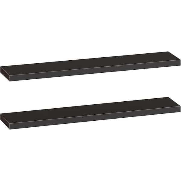 55 in. W x 7.9 in. D Black Floating Shelves Decorative Wall Shelf with Invisible Brackets Set of 2