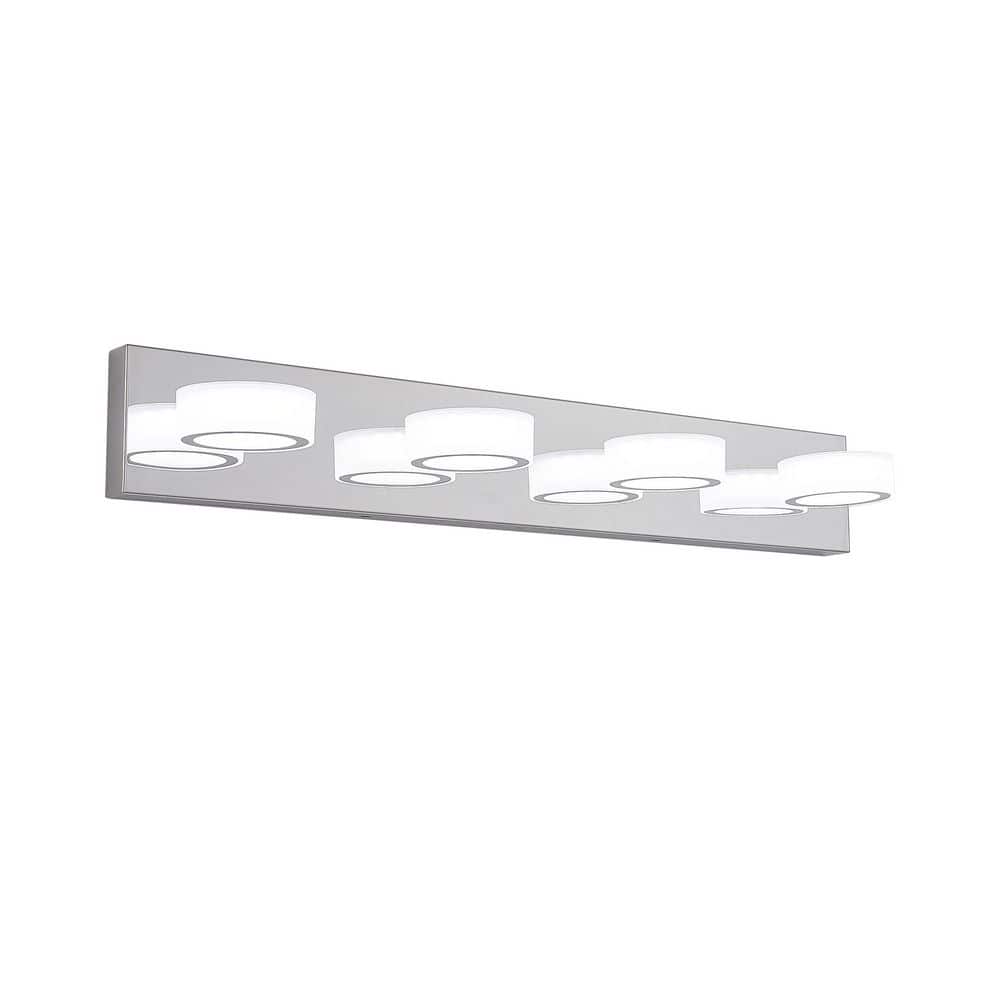 29.1 in. 4-Light Chrome Bathroom LED Vanity Light with Dimmable and 360° Swivel Range price history on PriceWatchPro